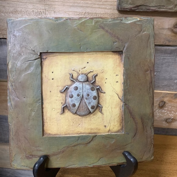 Set of Three Unique Insect Slate Plaques - Wall Decor by LG Sourcing - Picture 2 of 7